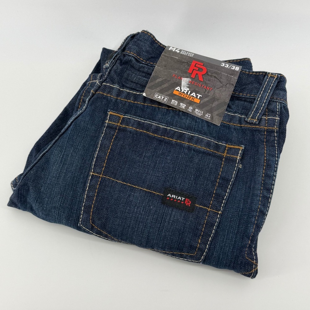 Ariat Work M4 FR Flame Resistant Relaxed Boot Cut Jeans Shale 33x38 10012555